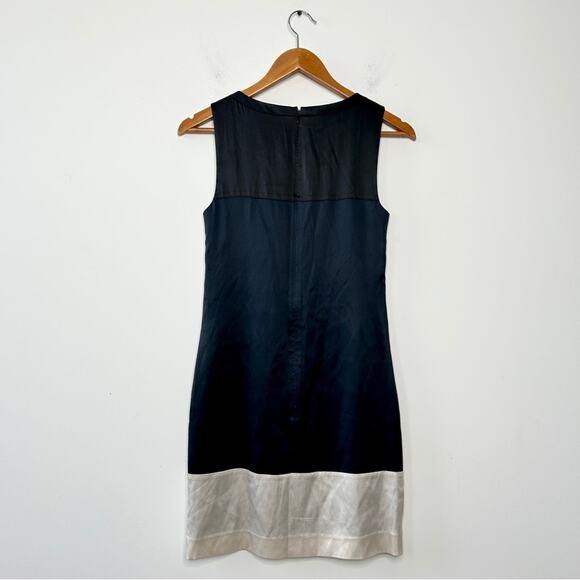 THEORY Silk Dress Womens Size 0 Colorblock Career Event Holiday Cocktail Capsule - Picture 5 of 8